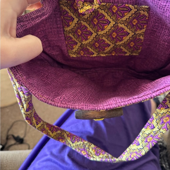 Stylish Purple and Yellow Patterned Women's Bag - Picture 2 of 2
